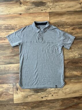 Smartwool Men’s Merino Wool Blend Polo Shirt Gray Short Sleeve Size S Baselayer